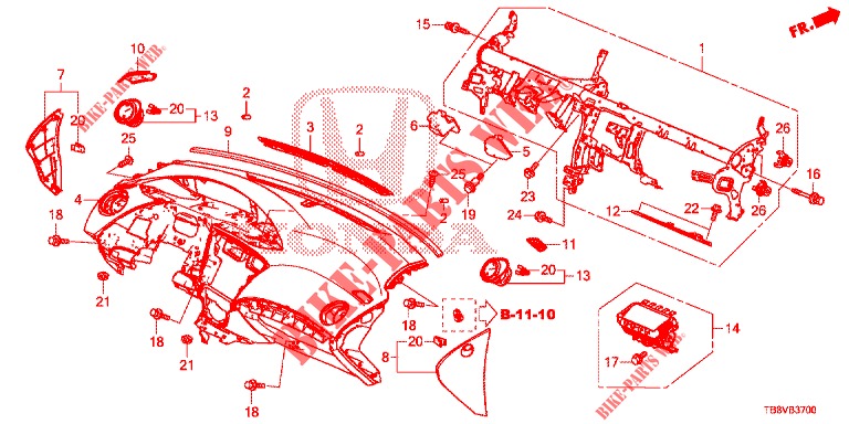 INSTRUMENT PANEL UPPER (LH) for Honda CIVIC TOURER DIESEL 1.6 S 5 Doors 6 speed manual 2017