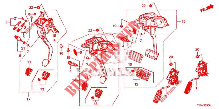 PEDAL (LH) for Honda CIVIC TOURER DIESEL 1.6 S 5 Doors 6 speed manual 2017