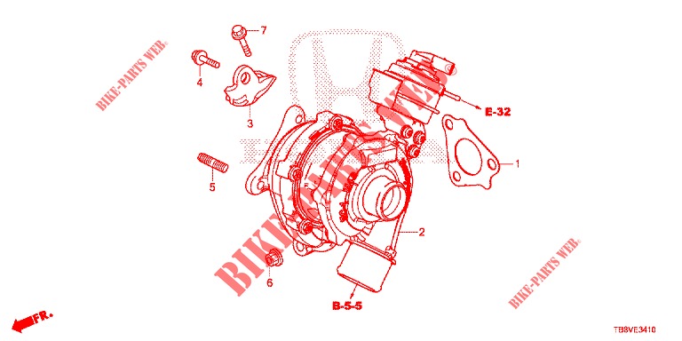 TURBOCHARGER SYSTEM (DIESEL) for Honda CIVIC TOURER DIESEL 1.6 S 5 Doors 6 speed manual 2017