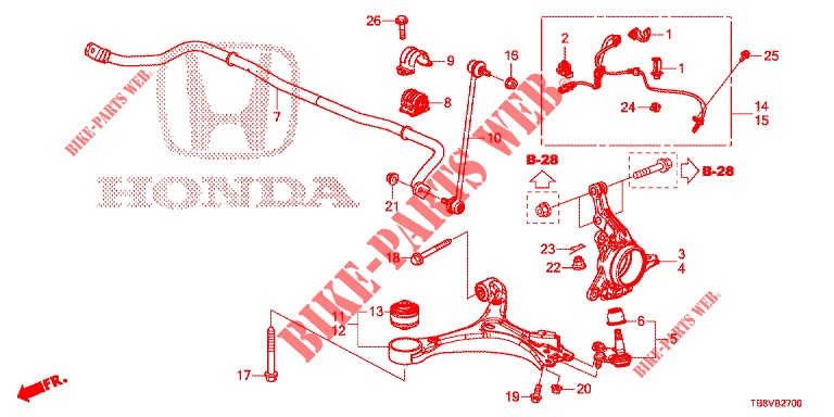 FRONT KNUCKLE  for Honda CIVIC TOURER 1.8 COMFORT 5 Doors 6 speed manual 2017