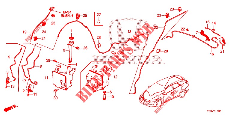FRONT WINDSHIELD WASHER (2D)  for Honda CIVIC TOURER 1.8 COMFORT 5 Doors 6 speed manual 2017