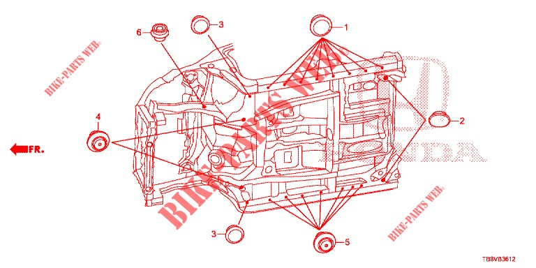 GROMMET (INFERIEUR) for Honda CIVIC TOURER 1.8 COMFORT 5 Doors 6 speed manual 2017