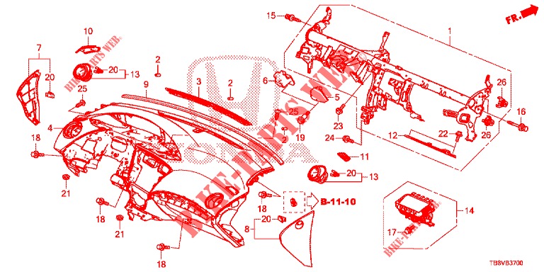 INSTRUMENT PANEL UPPER (LH) for Honda CIVIC TOURER 1.8 COMFORT 5 Doors 6 speed manual 2017