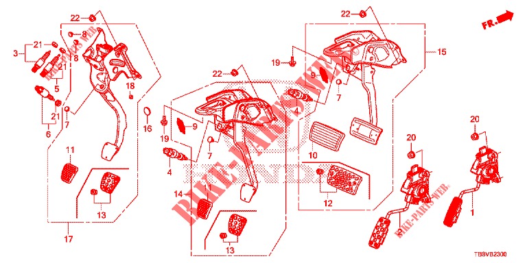 PEDAL (LH) for Honda CIVIC TOURER 1.8 COMFORT 5 Doors 6 speed manual 2017