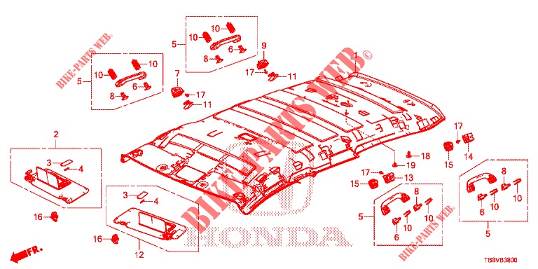 ROOF LINING  for Honda CIVIC TOURER 1.8 COMFORT 5 Doors 6 speed manual 2017