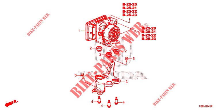 VSA MODULATOR (RH)('00 )  for Honda CIVIC TOURER 1.8 COMFORT 5 Doors 6 speed manual 2017