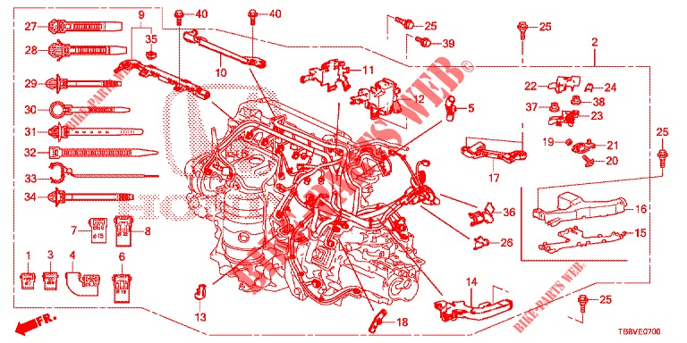 WIRE HARNESS (1)  for Honda CIVIC TOURER 1.8 COMFORT 5 Doors 6 speed manual 2017