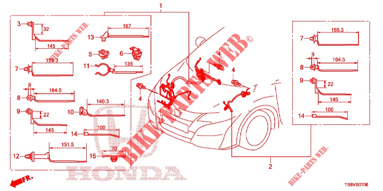 WIRE HARNESS (4) (LH) for Honda CIVIC TOURER 1.8 COMFORT 5 Doors 6 speed manual 2017