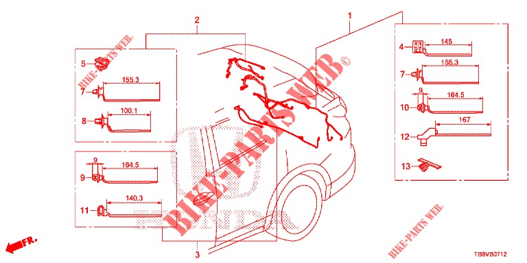 WIRE HARNESS (7) for Honda CIVIC TOURER 1.8 COMFORT 5 Doors 6 speed manual 2017