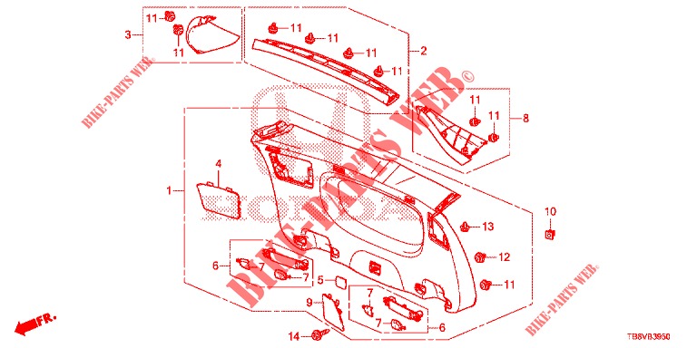 TAILGATE LINING/ REAR PANEL LINING (2D)  for Honda CIVIC TOURER 1.8 EXECUTIVE NAVI 5 Doors 6 speed manual 2017