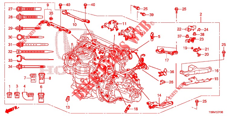 WIRE HARNESS (1)  for Honda CIVIC TOURER 1.8 ELEGANCE L 5 Doors 6 speed manual 2017