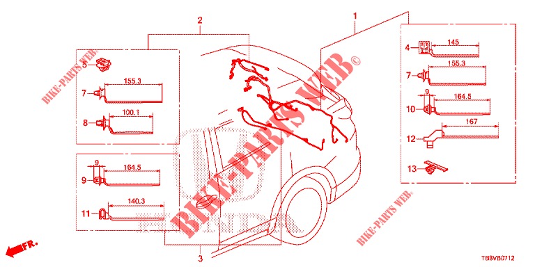 WIRE HARNESS (7) for Honda CIVIC TOURER 1.8 ELEGANCE L 5 Doors 6 speed manual 2017