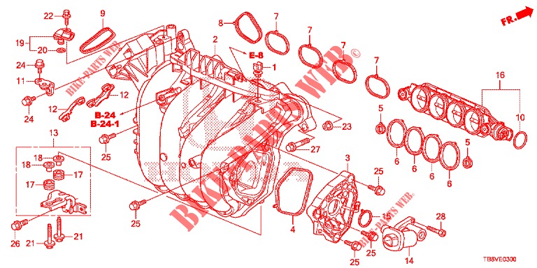 CARBURETOR INSULATOR/ INTAKE MANIFOLD  for Honda CIVIC TOURER 1.8 ELEGANCE S 5 Doors 6 speed manual 2017