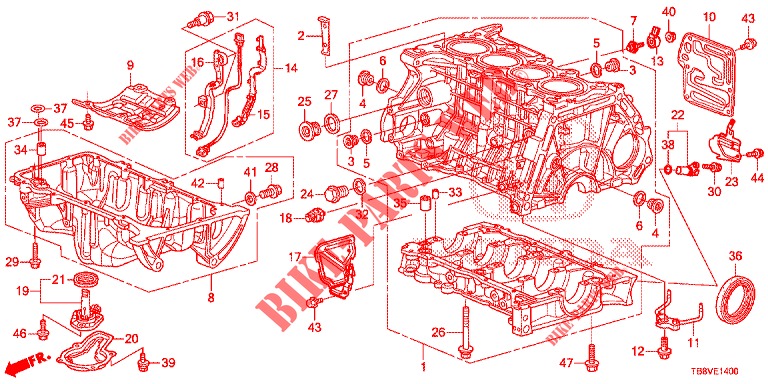 CYLINDER BLOCK/OIL PAN  for Honda CIVIC TOURER 1.8 ELEGANCE S 5 Doors 6 speed manual 2017