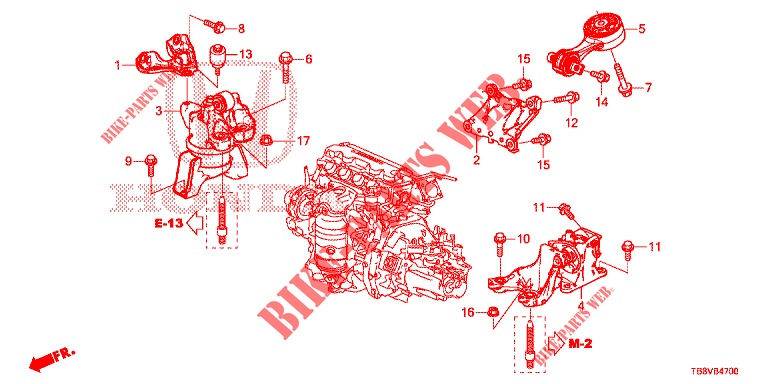 ENGINE MOUNTS (MT) for Honda CIVIC TOURER 1.8 ELEGANCE S 5 Doors 6 speed manual 2017