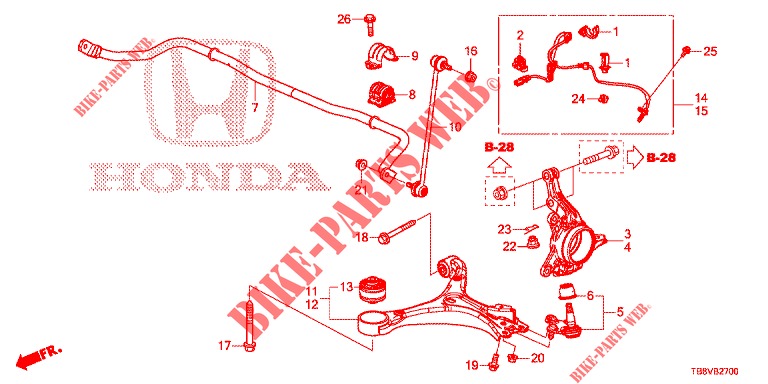 FRONT KNUCKLE  for Honda CIVIC TOURER 1.8 ELEGANCE S 5 Doors 6 speed manual 2017