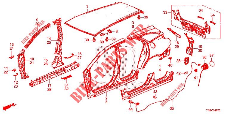 OUTER PANELS/REAR PANEL  for Honda CIVIC TOURER 1.8 ELEGANCE S 5 Doors 6 speed manual 2017