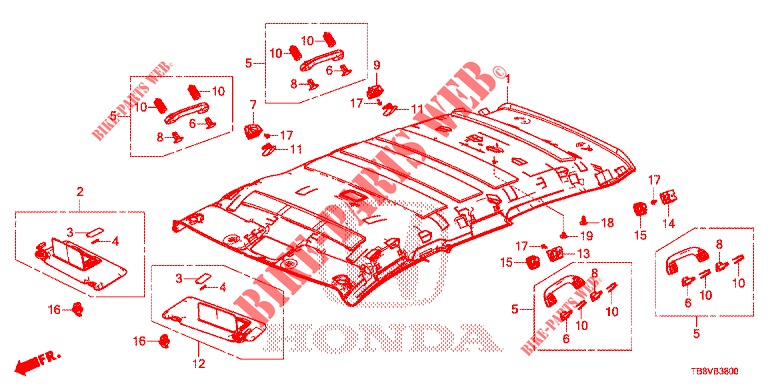 ROOF LINING  for Honda CIVIC TOURER 1.8 ELEGANCE S 5 Doors 6 speed manual 2017