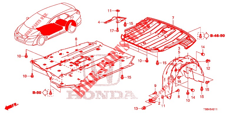 UNDER COVER  for Honda CIVIC TOURER 1.8 ELEGANCE S 5 Doors 6 speed manual 2017