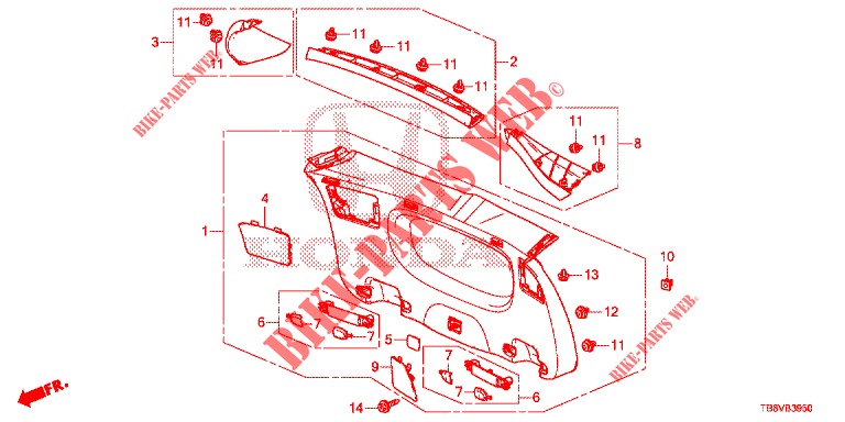 TAILGATE LINING/ REAR PANEL LINING (2D)  for Honda CIVIC TOURER 1.8 EXECUTIVE 5 Doors 6 speed manual 2017