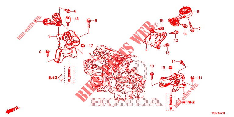 ENGINE MOUNTS (AT) for Honda CIVIC TOURER 1.8 EXECUTIVE 5 Doors 5 speed automatic 2017