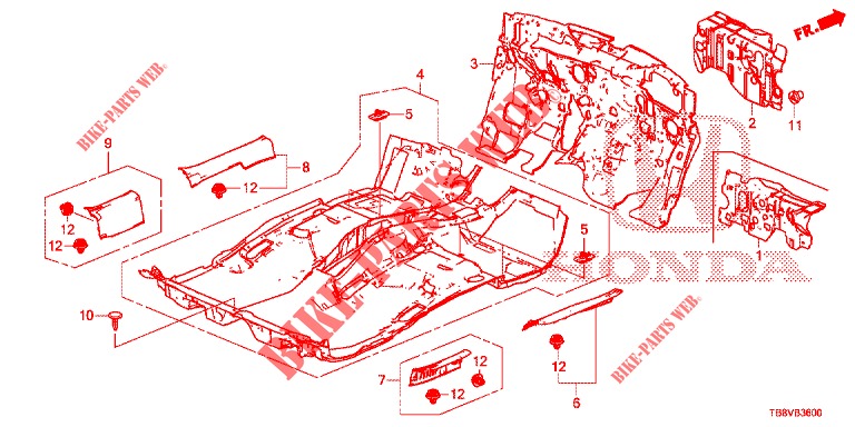 FLOOR MAT/INSULATOR  for Honda CIVIC TOURER 1.8 EXECUTIVE 5 Doors 5 speed automatic 2017