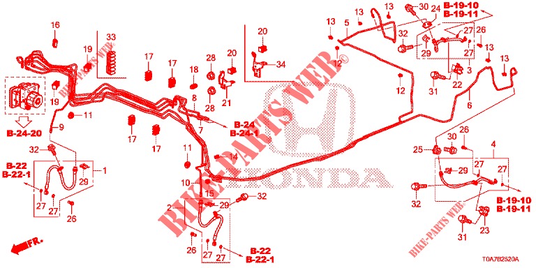 BRAKE LINES (2.0L) (2.4L) (LH) for Honda CR-V 2.0 COMFORT 5 Doors 6 speed manual 2013
