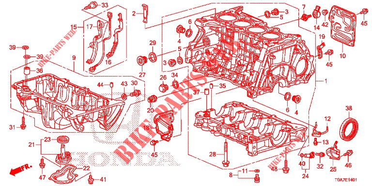 CYLINDER BLOCK/OIL PAN (2.0L) for Honda CR-V 2.0 COMFORT 5 Doors 6 speed manual 2013