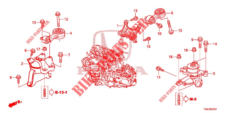 ENGINE MOUNTS (2.0L) (MT) for Honda CR-V 2.0 COMFORT 5 Doors 6 speed manual 2013