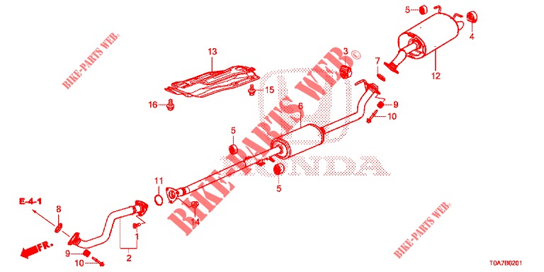 EXHAUST PIPE/SILENCER (2.0L) for Honda CR-V 2.0 COMFORT 5 Doors 6 speed manual 2013