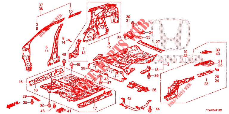 FLOOR/INNER PANELS  for Honda CR-V 2.0 COMFORT 5 Doors 6 speed manual 2013