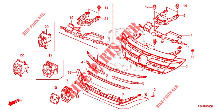 FRONT GRILLE/MOLDING  for Honda CR-V 2.0 COMFORT 5 Doors 6 speed manual 2013
