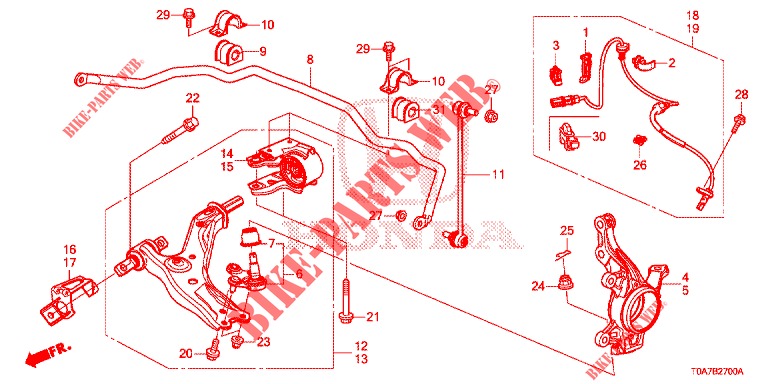 FRONT KNUCKLE  for Honda CR-V 2.0 COMFORT 5 Doors 6 speed manual 2013