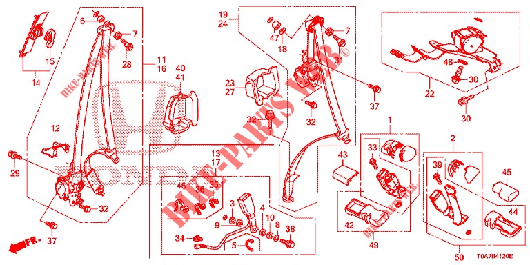 FRONT SEAT/SEATBELTS  for Honda CR-V 2.0 COMFORT 5 Doors 6 speed manual 2013