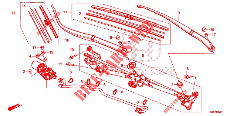 FRONT WINDSHIELD WIPER (LH) (2) for Honda CR-V 2.0 COMFORT 5 Doors 6 speed manual 2013