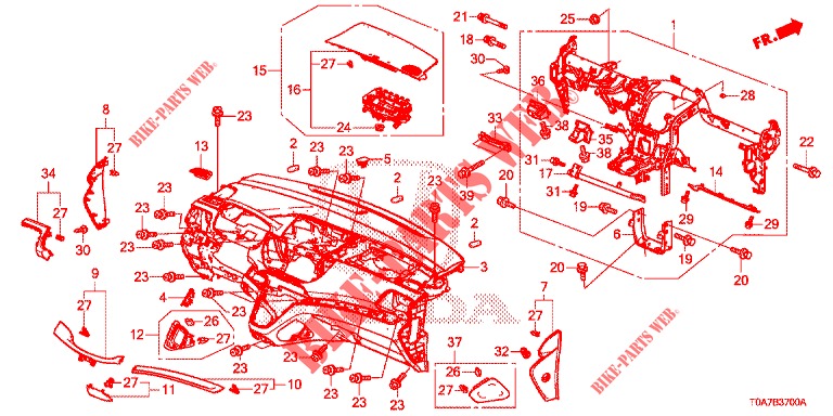 INSTRUMENT PANEL UPPER (LH) for Honda CR-V 2.0 COMFORT 5 Doors 6 speed manual 2013
