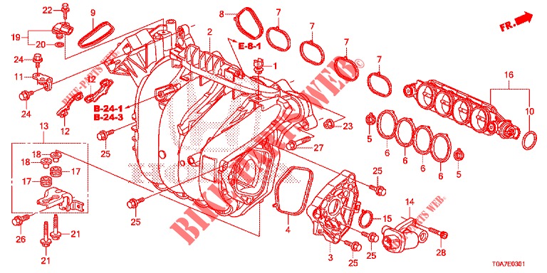 INTAKE MANIFOLD (2.0L) for Honda CR-V 2.0 COMFORT 5 Doors 6 speed manual 2013
