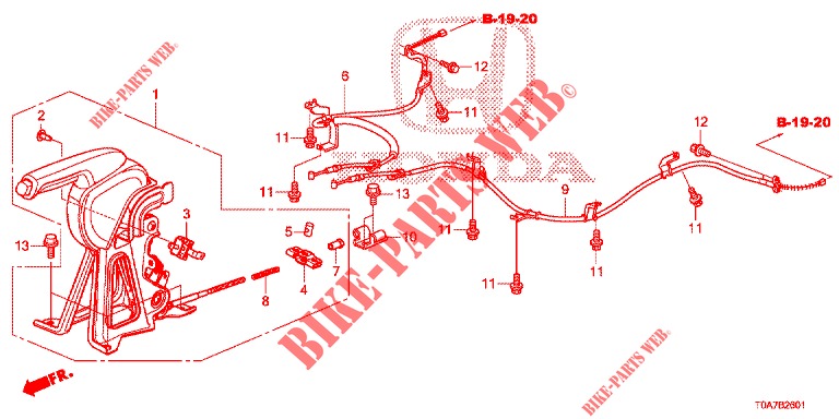 PARKING BRAKE (2.0L) (DIESEL) (LH) for Honda CR-V 2.0 COMFORT 5 Doors 6 speed manual 2013