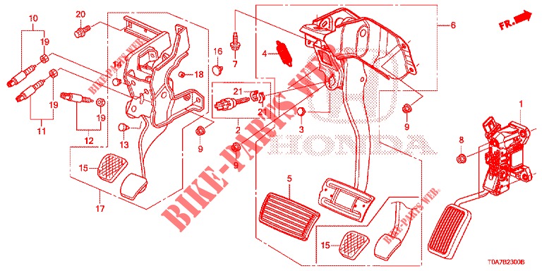 PEDAL (LH) for Honda CR-V 2.0 COMFORT 5 Doors 6 speed manual 2013