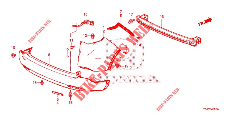 REAR BUMPER  for Honda CR-V 2.0 COMFORT 5 Doors 6 speed manual 2013