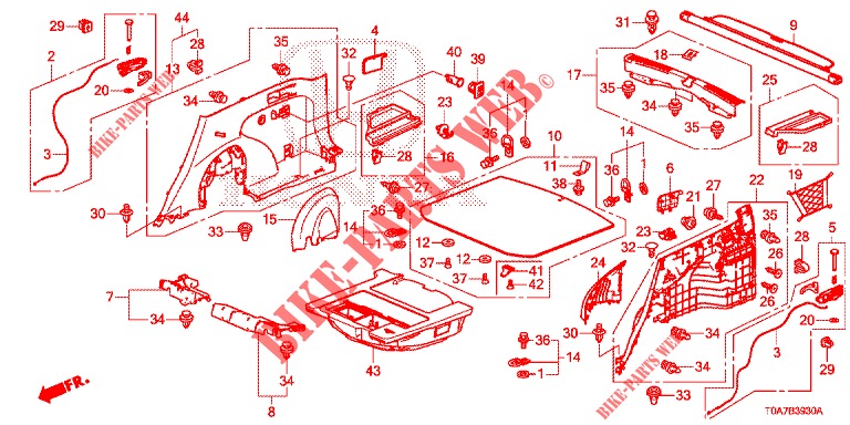 REAR SIDE LINING (2D)  for Honda CR-V 2.0 COMFORT 5 Doors 6 speed manual 2013