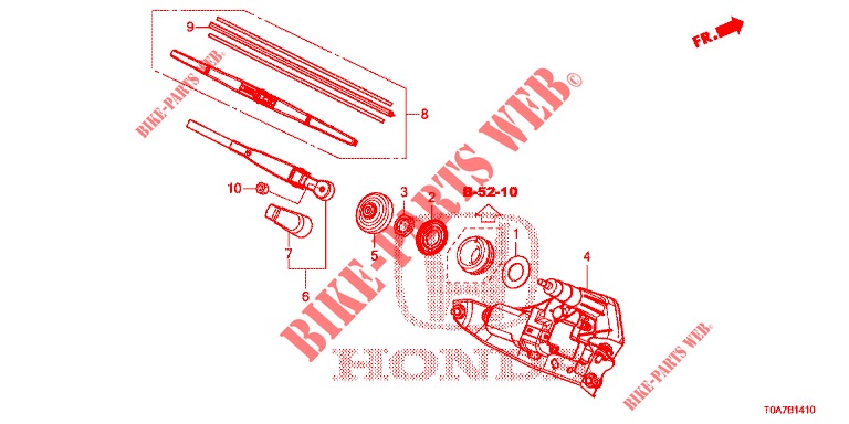 REAR WINDSHIELD WIPER  for Honda CR-V 2.0 COMFORT 5 Doors 6 speed manual 2013