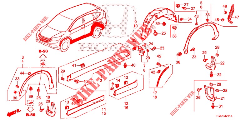 SIDE SILL GARNISH/PROTECT OR  for Honda CR-V 2.0 COMFORT 5 Doors 6 speed manual 2013