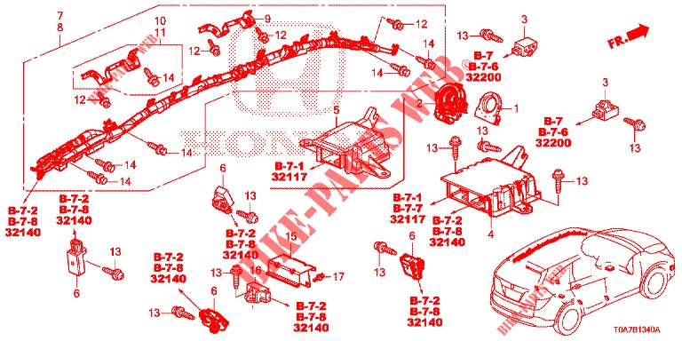 SRS UNIT (RH)  for Honda CR-V 2.0 COMFORT 5 Doors 6 speed manual 2013