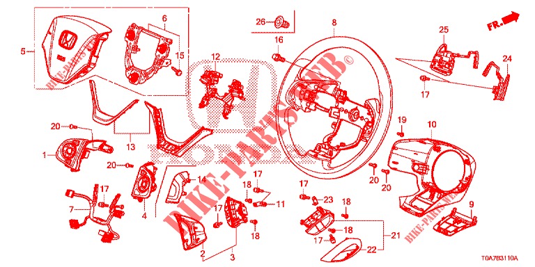 STEERING WHEEL ( 0C199999)  for Honda CR-V 2.0 COMFORT 5 Doors 6 speed manual 2013