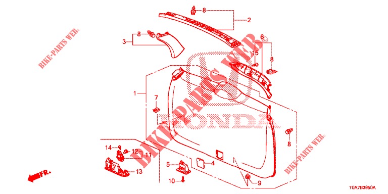 TAILGATE LINING/ REAR PANEL LINING (2D)  for Honda CR-V 2.0 COMFORT 5 Doors 6 speed manual 2013