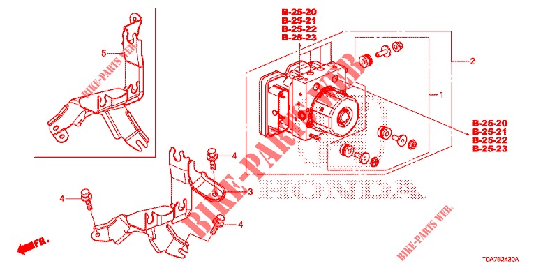 VSA MODULATOR (RH)('00 )  for Honda CR-V 2.0 COMFORT 5 Doors 6 speed manual 2013