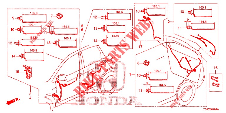 WIRE HARNESS (LH) (5) for Honda CR-V 2.0 COMFORT 5 Doors 6 speed manual 2013