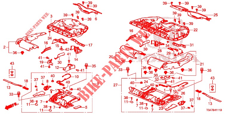 REAR SEAT COMPONENTS (2) for Honda CR-V 2.0 COMFORT 5 Doors 5 speed automatic 2013