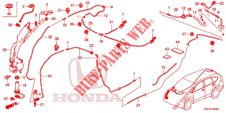 FRONT WINDSHIELD WASHER (3) for Honda CR-V 2.0 ELEGANCE 5 Doors 6 speed manual 2013